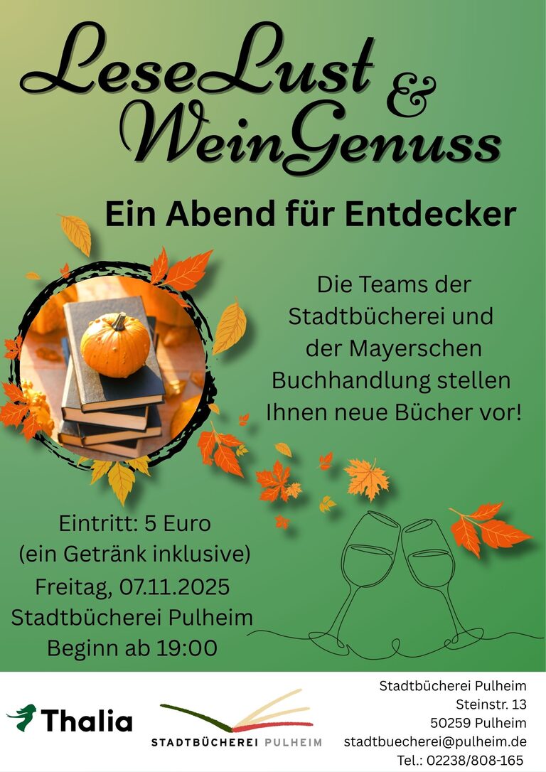 Leselust und Weingenuss - ein Abend für Entdecker