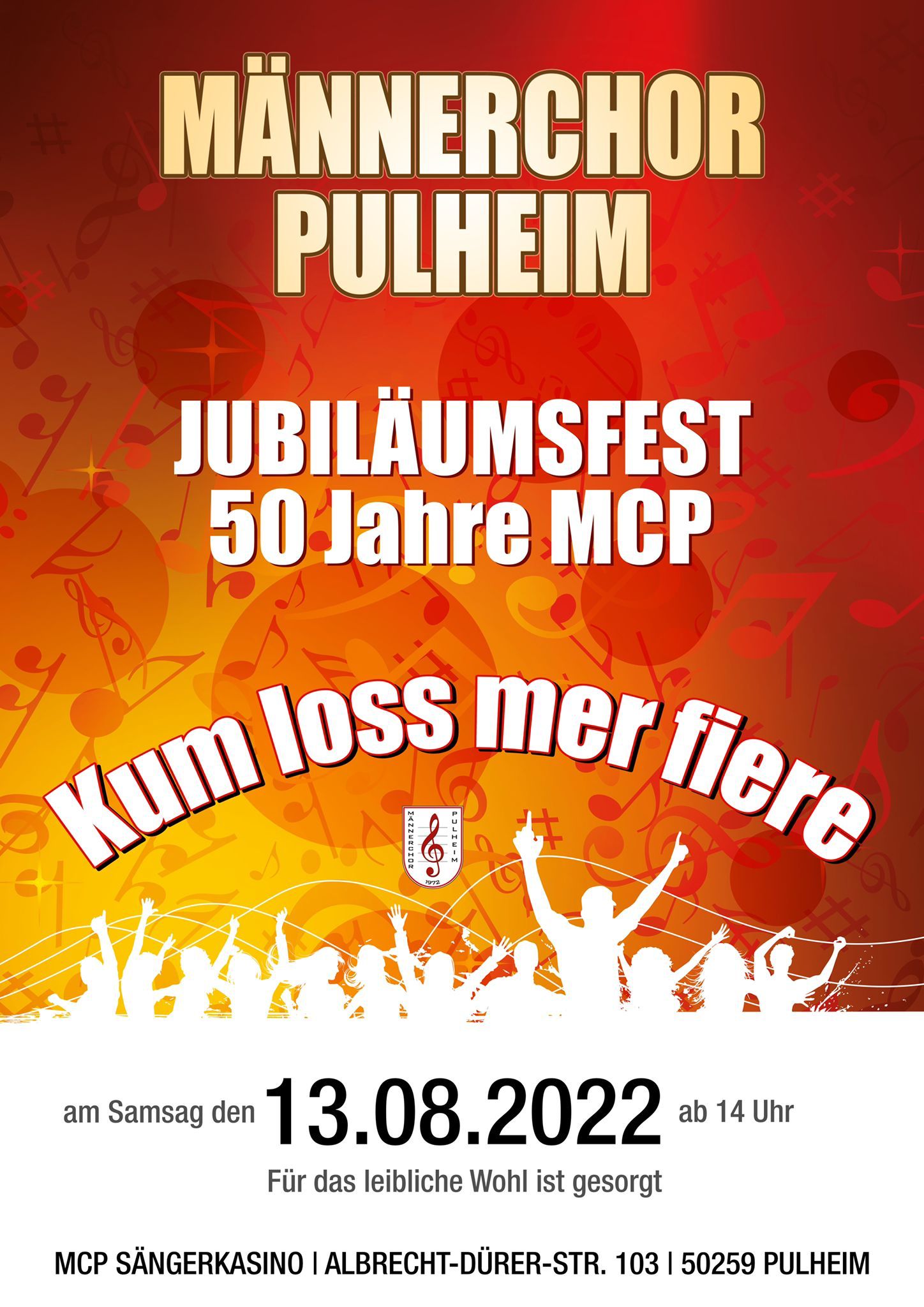  „Kum loss mer fiere - Jubiläumssommerfest 50 Jahre Männerchor Pulheim“